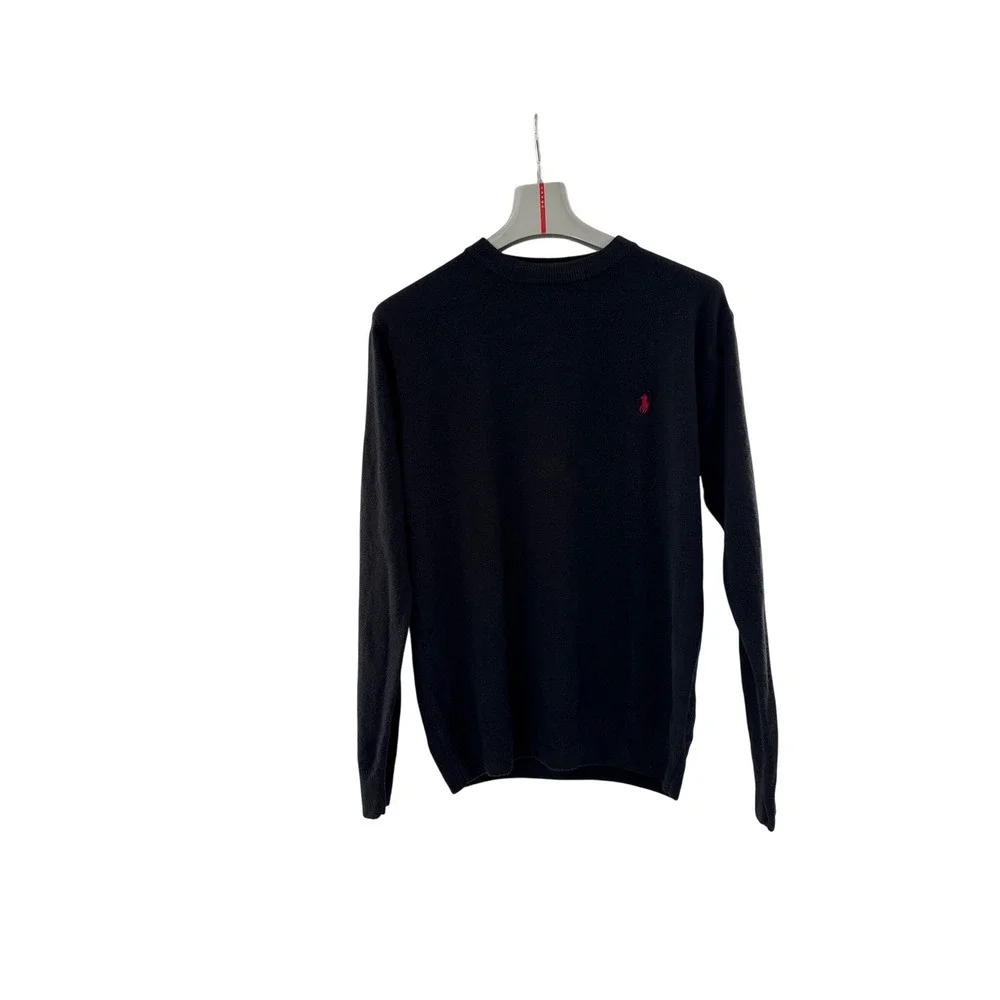 Polo Ralph Lauren Sweater Mens XL Black Label Cashmere Crewneck Red Pony Classic